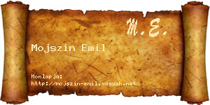Mojszin Emil névjegykártya
